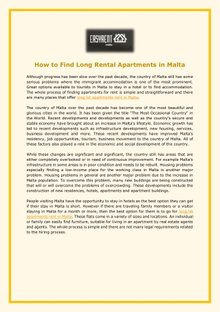 How to Find Long Rental Apartments in Malta