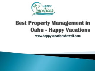 Best Property Management in Oahu - Happy Vacations