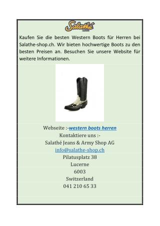 Western Boots Herren  Salathe-shop.ch