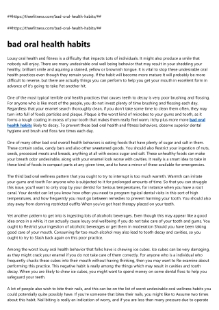 bad oral health habits