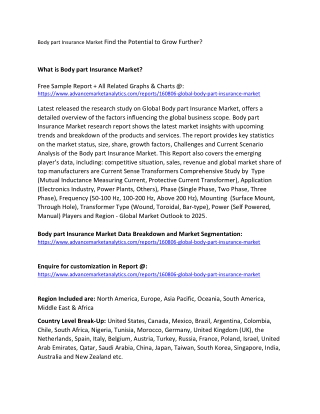 Body part Insurance Market
