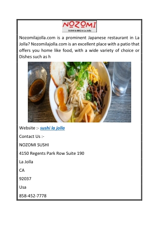 Sushi La With  Nozomilajolla.com
