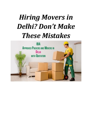 Hiring Movers In Delhi Don't Make These Mistakes