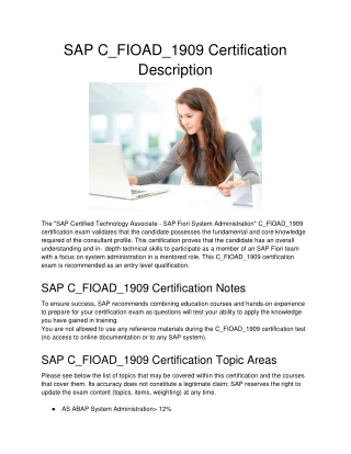 SAP C_FIOAD_1909 Certification Description