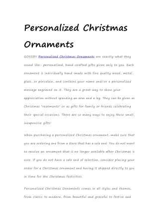 christmas ornament Online Presentations Channel