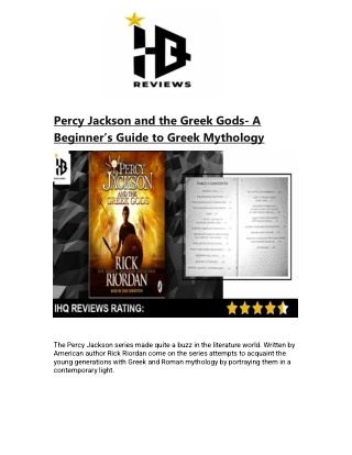 Percy Jackson and the Greek Gods- A Beginner’s Guide to Greek Mythology