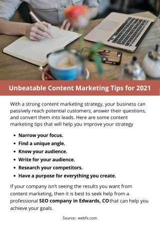 Unbeatable Content Marketing Tips for 2021