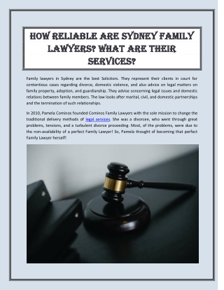 How Reliable Are Sydney Family Lawyers. What are Their Services