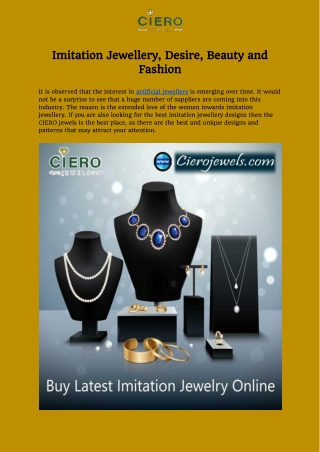 Imitation Jewellery, Desire, Beauty and Fashion