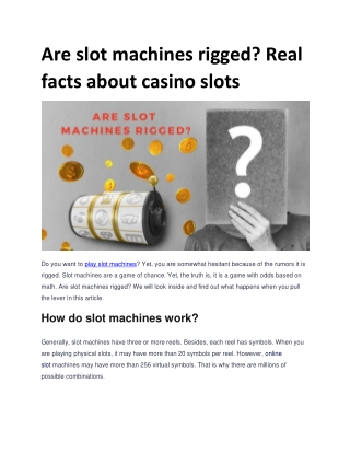 Are slot machines rigged?