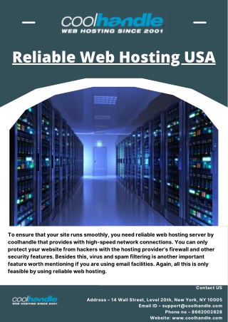 Reliable Web Hosting USA