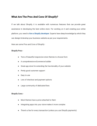 What Are The Pros And Cons Of Shopify