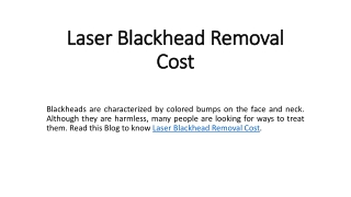 Laser Blackhead Removal Cost