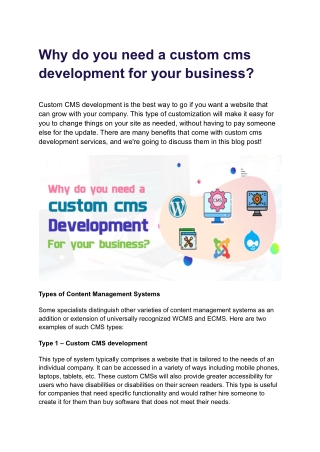 Why do you need a custom cms development for your business
