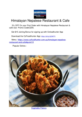 5% Off – Himalayan Nepalese Restaurant and Cafe - Mosman Park, WA