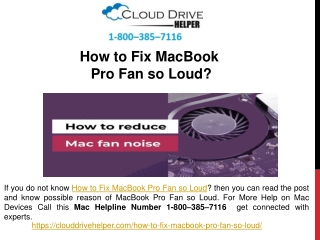 Call 1-800–385–7116 - How to Fix MacBook Pro Fan so Loud