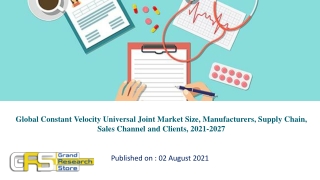 Global Constant Velocity Universal Joint Market Size, Manufacturers