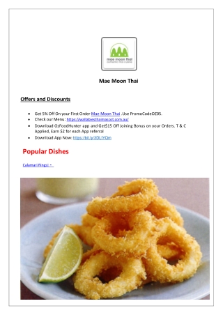 Mae Moon Thai Restaurant Penshurst Menu, NSW - 5% off