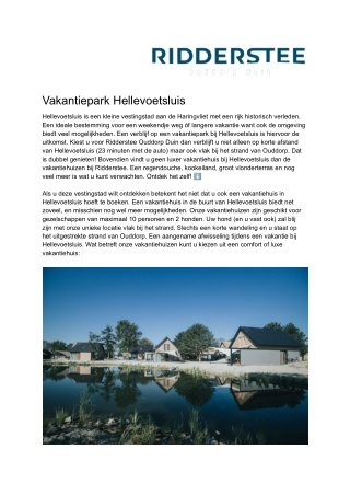 Ridderstee - Vakantiepark Hellevoetsluis