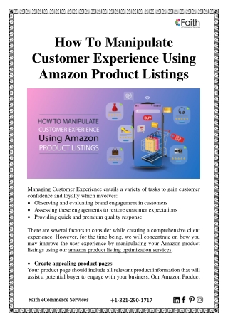 How To Manipulate Customer Experience Using Amazon Product Listings