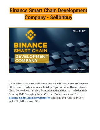 Binance-Smart-Chain Development-Company-Sellbitbuy