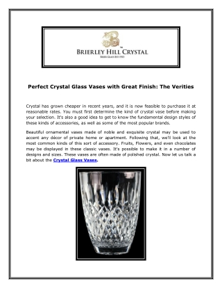 Perfect Crystal Glass Vases with Great Finish - The Verities