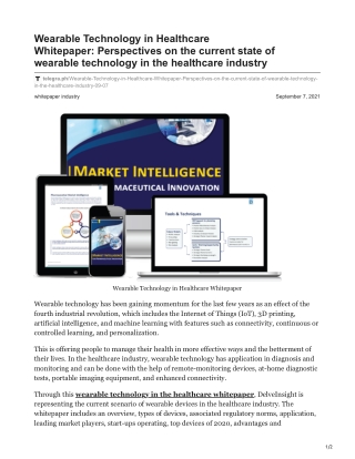 Wearable Technology in Healthcare Whitepaper