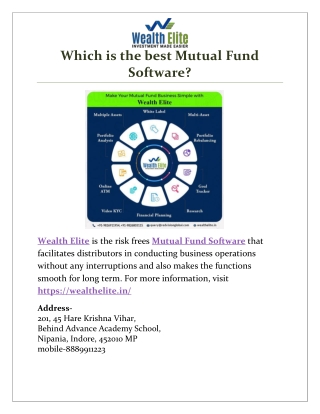 Which is the best Mutual Fund Software