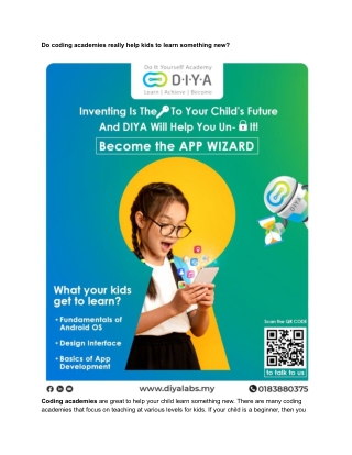 Do coding academies really help kids to learn something new