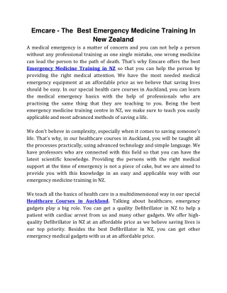 Emcare - The  Best Emergency Medicine Training In New Zealand