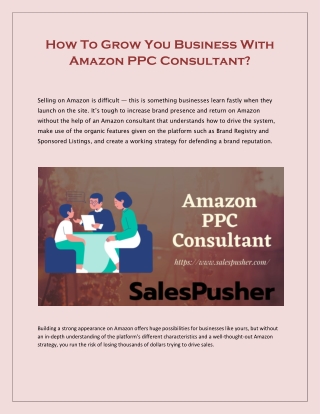 How To Grow You Business With Amazon PPC Consultant