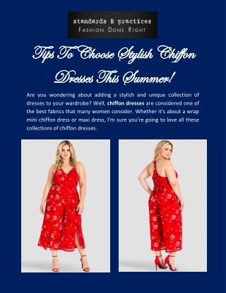Where To Find The Best Chiffon Dresses Online | Standards & Practices