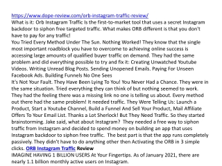 Orb Instagram Traffic Review