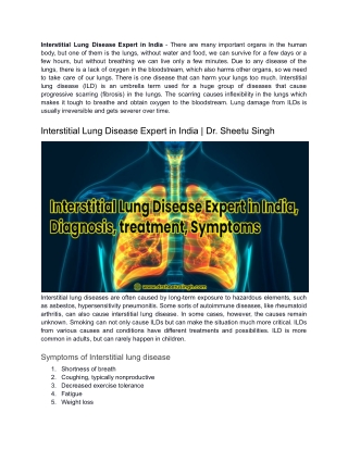 Interstitial Lung Disease Expert in India _ Dr. Sheetu Singh