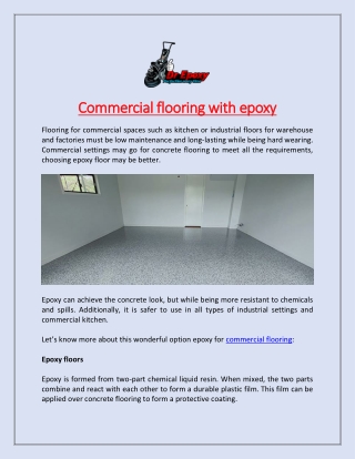 Commercial flooring with epoxy
