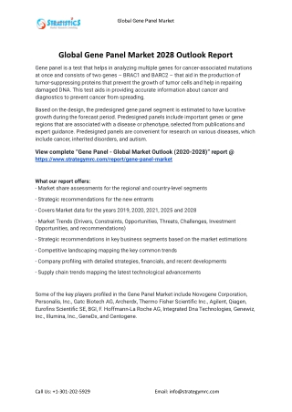 2021 Gene Panel Market Global Analysis Report
