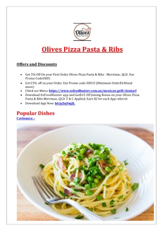 5% Off - Olives Pizza Pasta & Ribs In Merrimac, QLD