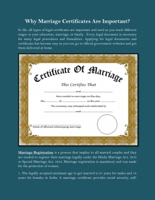 Why Marriage Certificates Are Important