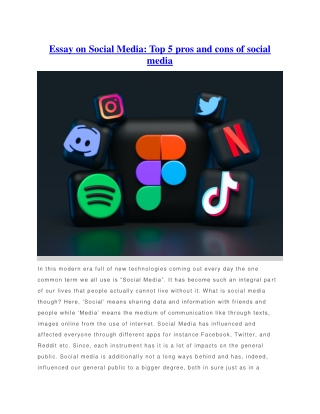 Essay on Social Media