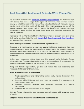 Feel Beautiful Inside and Outside With ThermiVa