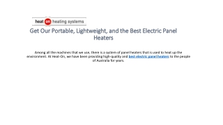 Get Our Portable, Lightweight, and the Best Electric Panel Heaters