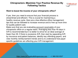 Chiropractors -Maximize Your Practice Revenue By Following Tactics