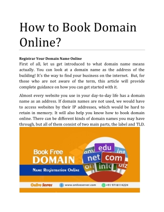 How to book domain online - Onlive Server