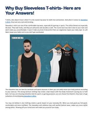 Why Buy Sleeveless T-shirts- Here are Your Answers!