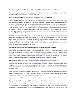 Virtual Reality Market with COVID-19 Impact Analysis