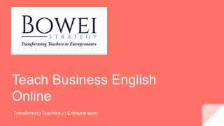 Teach Business English Online - Bowei Strategy