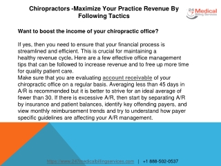 Chiropractors -Maximize Your Practice Revenue By Following Tactics