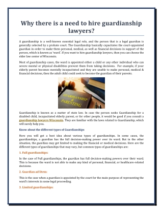 Know about the different types of Guardianships