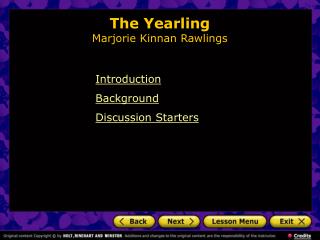 The Yearling Marjorie Kinnan Rawlings
