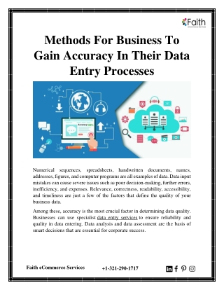 Methods For Business To Gain Accuracy In Their Data Entry Processes